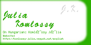 julia komlossy business card